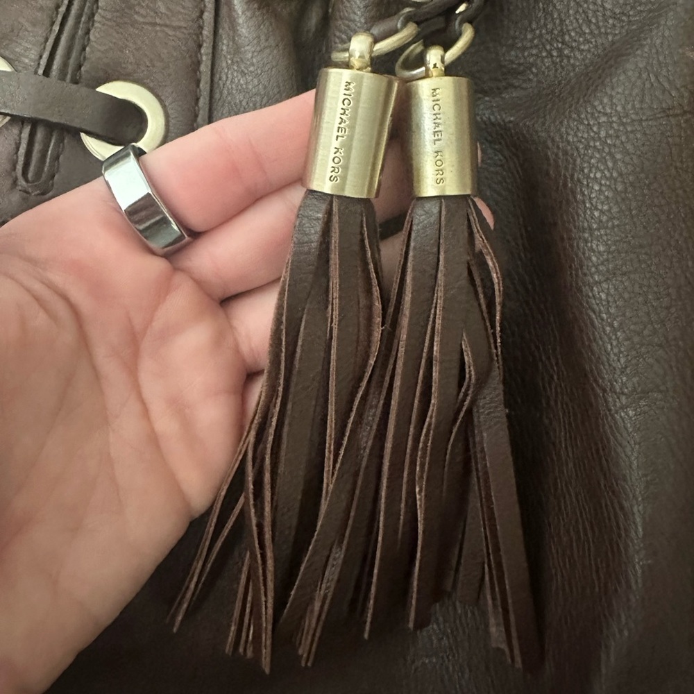 y2k michael kors brown leather tote - Picture 4 of 10
